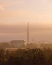 View of tower in foggy weather