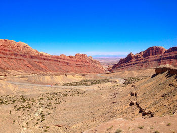 Scenic view of mountains against clear sky