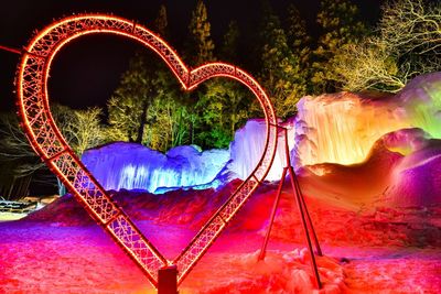 Multi colored lights at night