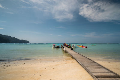 Scenic view of beach against sky