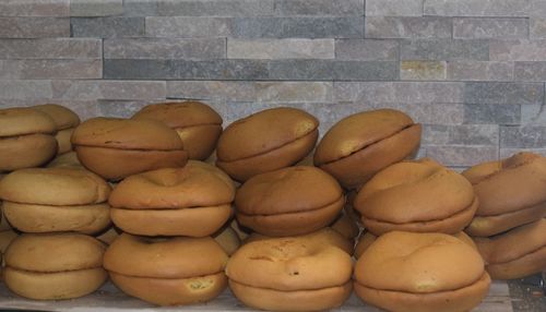 Close-up of macaroons for sale