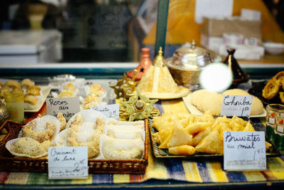 Close-up of food for sale at market stall