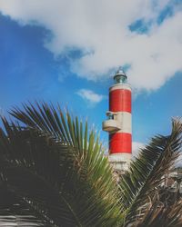 Low angle view of lighthouse against sky