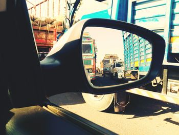 View of train on road