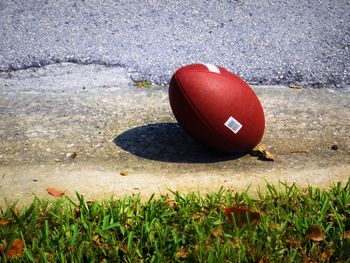 Close-up of ball on field
