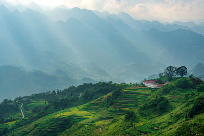 Scenic view of mountains against sky