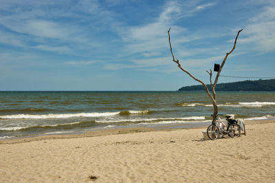 Scenic view of beach against sky