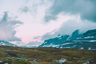 Scenic view of mountains against sky