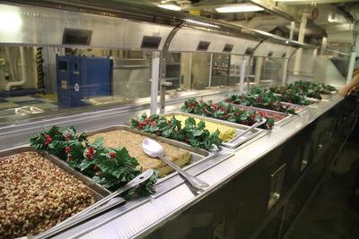 High angle view of food in kitchen