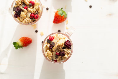 Directly above shot of christmas decorations on table