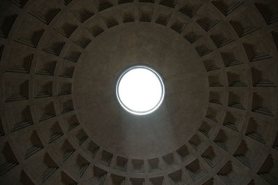 Low angle view of skylight in building