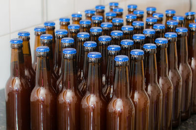 Close-up of bottles