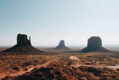 Scenic view of rock formations against sky