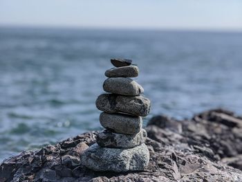 Stack of stones on beach