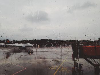 View of rain drops on glass