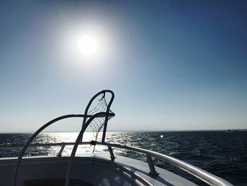 Scenic view of sea against sky on sunny day