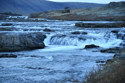 Scenic view of waterfall