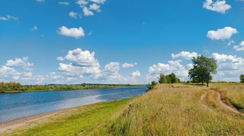 Scenic view of river against sky