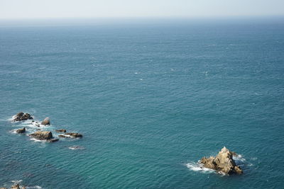 High angle view of sea against sky