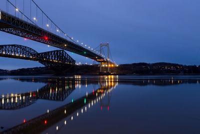 The 1970 suspension pierre-laporte bridge and 1919  quebec bridge over the st. lawrence river