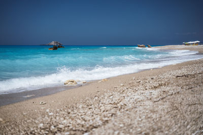 Gialos beach in lefkada ionian island, greece