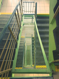 High angle view of empty staircase