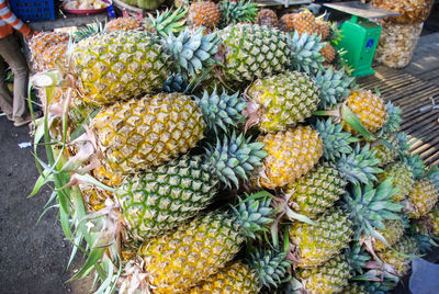 High angle view of fruits for sale in market