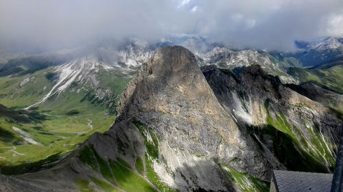 Panoramic view of mountain range against sky