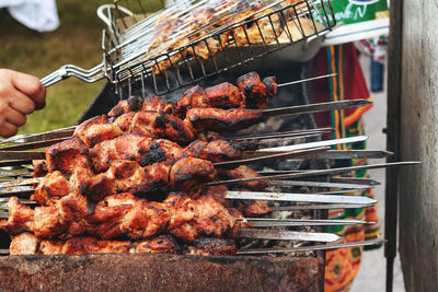 Close-up of meat for sale at market