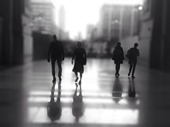 Woman standing in city