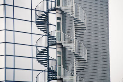 Low angle view of spiral staircase