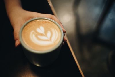 Close-up of cappuccino