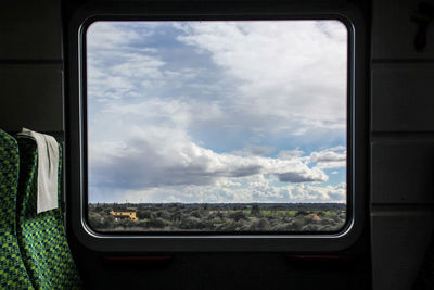 Scenic view of train seen through window