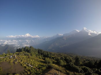 Scenic view of mountains against sky
