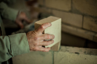 Close-up of man hand