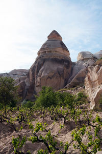 View of rock formation against sky