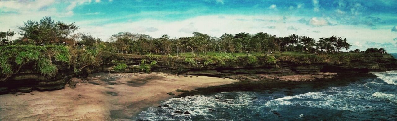 water, tranquility, tranquil scene, beauty in nature, scenics, nature, sky, tree, beach, rock - object, growth, sea, shore, plant, idyllic, cloud - sky, day, outdoors, no people, sand