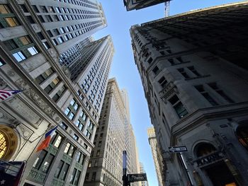 Low angle view of buildings against clear sky