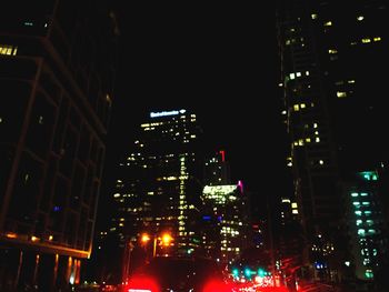 Illuminated cityscape at night