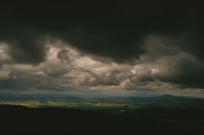 Storm clouds over landscape