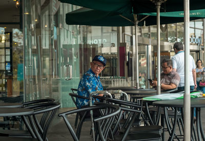 People sitting in restaurant