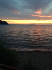Scenic view of sea during sunset