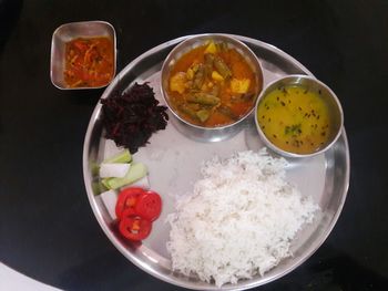 Close-up of food served in plate