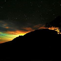 Scenic view of mountains at sunset