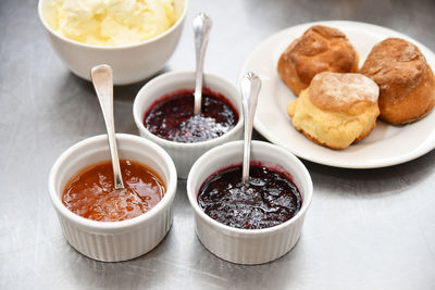 Close-up of food on table