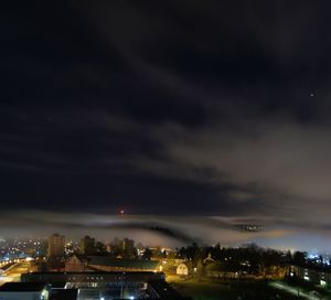 Illuminated cityscape at night