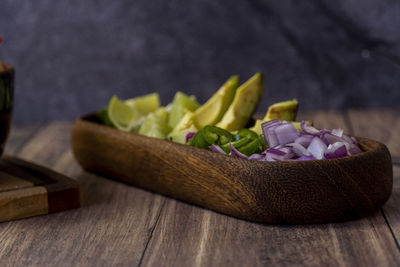 Close-up of food on table