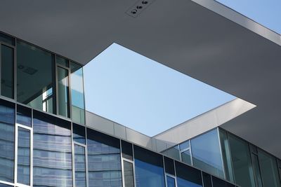 Low angle view of modern building against sky