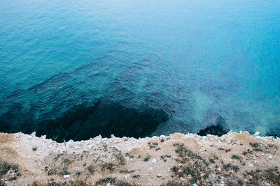 High angle view of sea shore