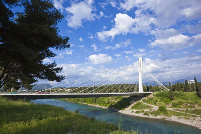 Bridge over river against sky